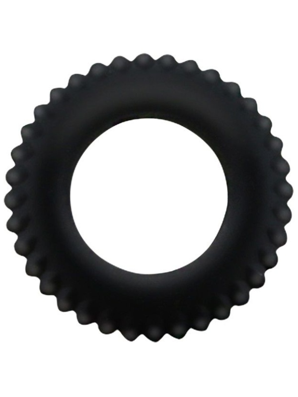 Черное эреционное кольцо с ребрышками Titan