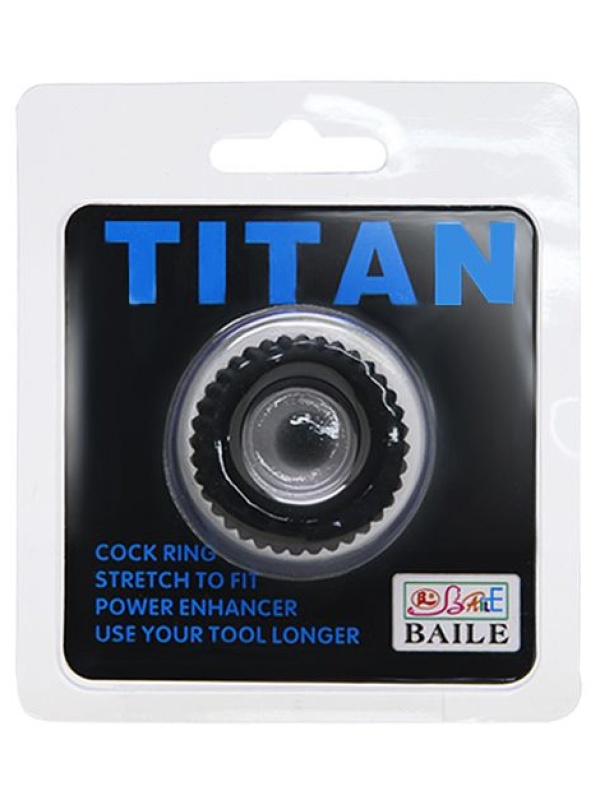 Черное эреционное кольцо с ребрышками Titan
