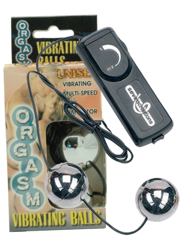 Серебристые вагинальные шарики с вибрацией ORGASM VIBRATING BALL