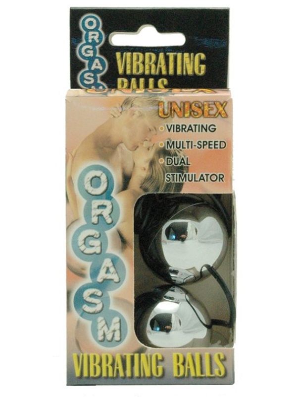 Серебристые вагинальные шарики с вибрацией ORGASM VIBRATING BALL