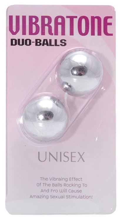 Серебристые шарики VIBRATONE DUO BALLS SILVER BLISTERCARD