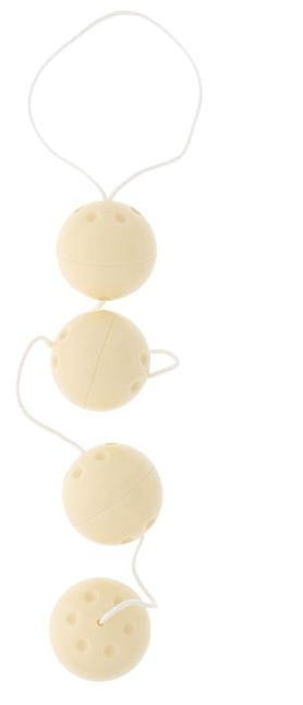 Бусы из 4 вагинальных шариков молочного цвета