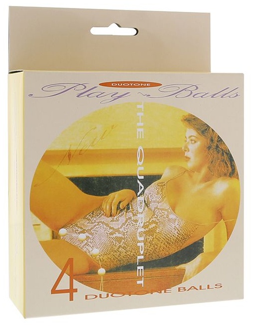 Бусы из 4 вагинальных шариков молочного цвета