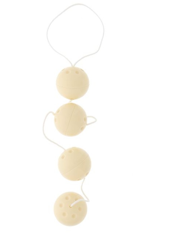 Бусы из 4 вагинальных шариков молочного цвета