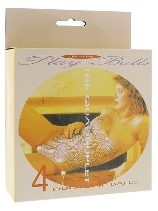 Бусы из 4 вагинальных шариков молочного цвета