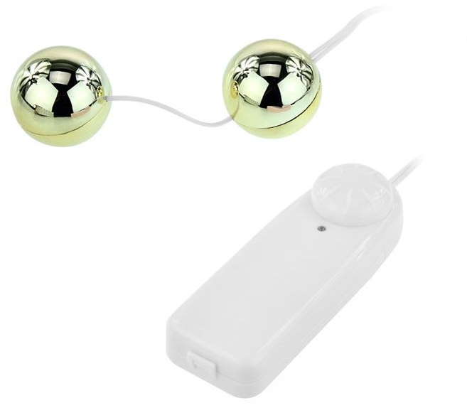 Золотистые шарики с вибрацией Goden Balls