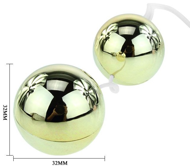 Золотистые шарики с вибрацией Goden Balls