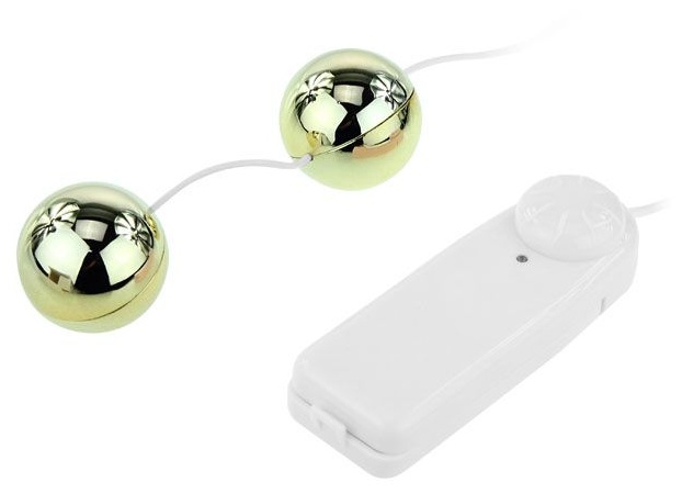 Золотистые шарики с вибрацией Goden Balls