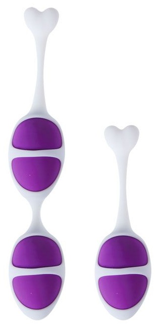 Фиолетовые вагинальные шарики из силикона: 2+1