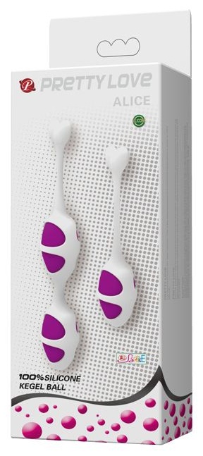 Фиолетовые вагинальные шарики из силикона: 2+1