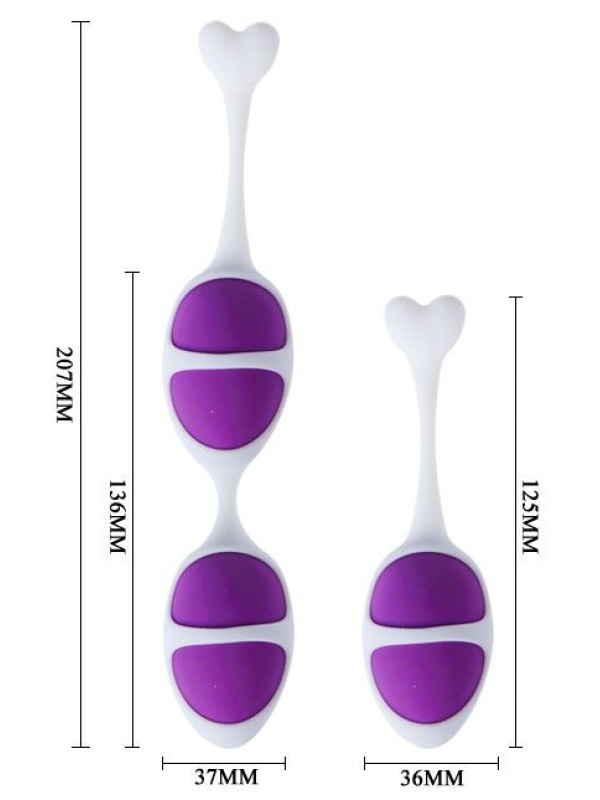 Фиолетовые вагинальные шарики из силикона: 2+1
