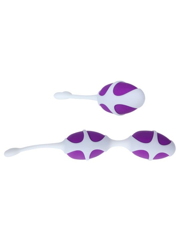 Фиолетовые вагинальные шарики из силикона: 2+1