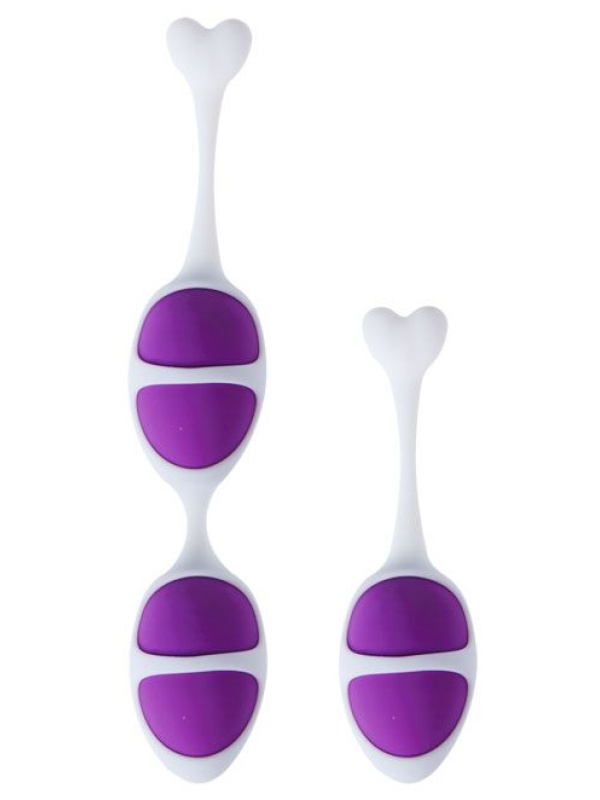 Фиолетовые вагинальные шарики из силикона: 2+1