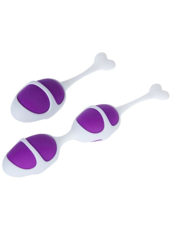 Фиолетовые вагинальные шарики из силикона: 2+1
