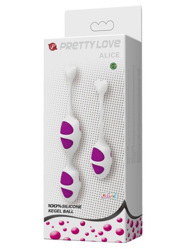 Фиолетовые вагинальные шарики из силикона: 2+1