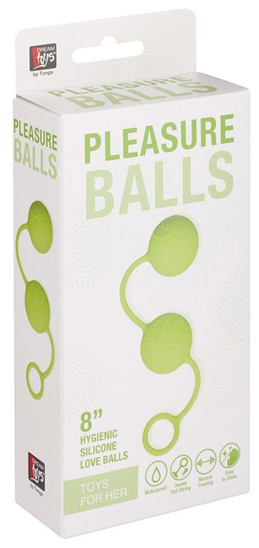 Зелёные вагинальные шарики с завитушками на поверхности