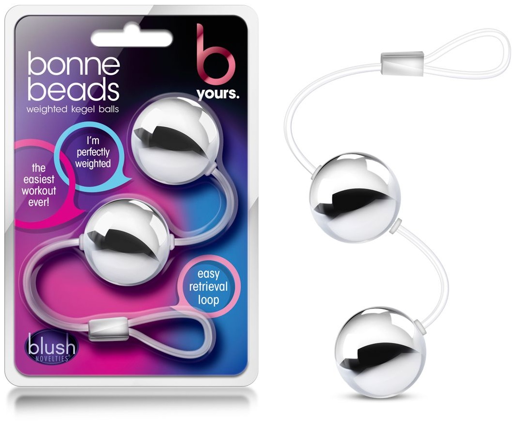 Серебристые вагинальные шарики B Yours Bonne Beads