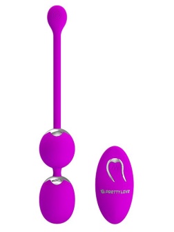 Лиловые вагинальные виброшарики Willie с пультом ДУ