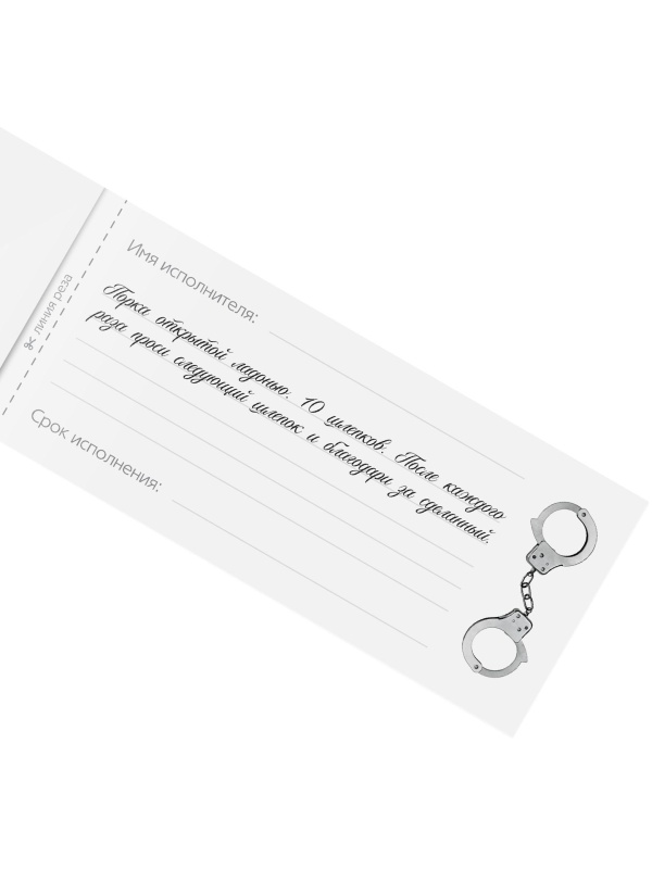 Эротическая игра-купоны «Чековая книжка. Накажи меня»