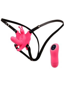 Стимулятор клитора  бабочка  на ремешках с вибрацией