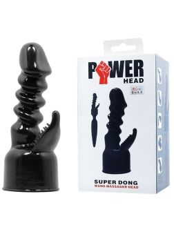 Чёрная насадка на вибромассажёр для клиторально-вагинального массажа