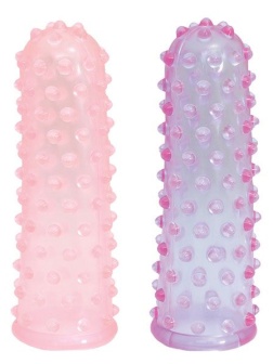 Набор из 2 пупырчатых насадок на пальцы FINGER SLEEVES PURPLE/PINK