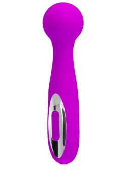 Лиловый жезловый перезаряжаемый вибратор Wade - 15 см.