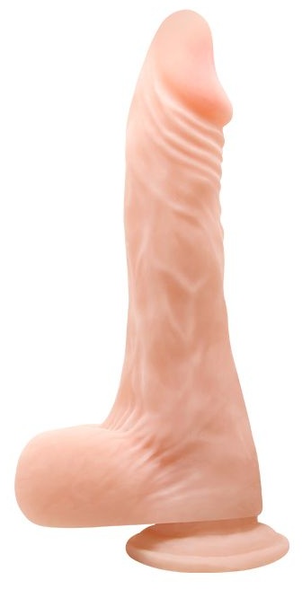 Телесный фаллоимитатор с внутренним хребтом - 23,5 см.