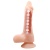 Телесный фаллоимитатор с внутренним хребтом - 23,5 см.