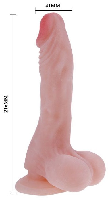 Фаллоимитатор с мошонкой New Look - 21,6 см.