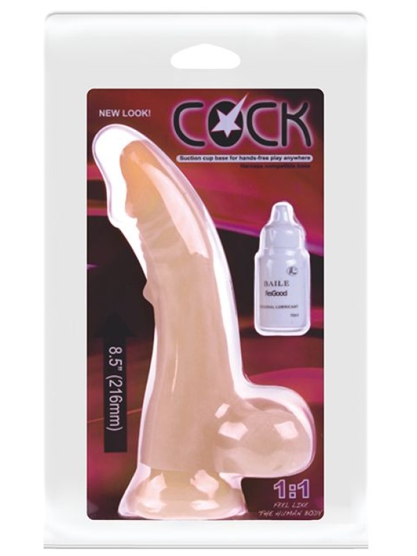 Фаллоимитатор с мошонкой New Look - 21,6 см.