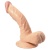 Фаллоимитатор с мошонкой на присоске - 16,5 см.