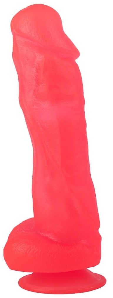 Большой розовый фаллоимитатор на присоске - 20,5 см.