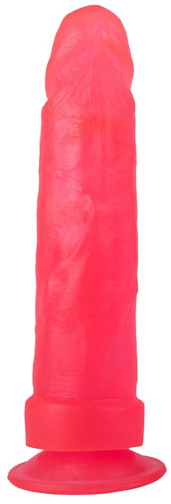 Розовый стимулятор-фаллос на присоске - 20,5 см.