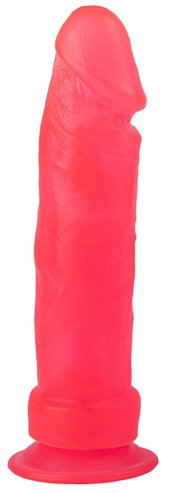 Розовый стимулятор-фаллос на присоске - 20,5 см.