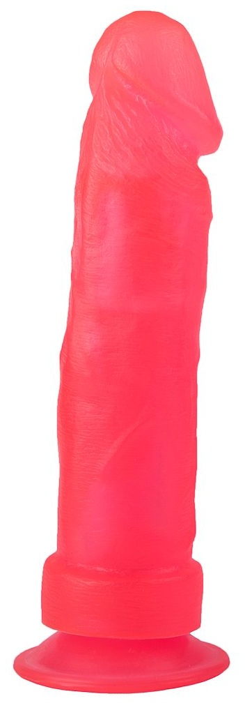 Розовый стимулятор-фаллос на присоске - 20,5 см.
