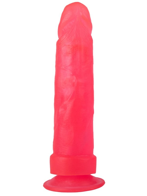 Розовый стимулятор-фаллос на присоске - 20,5 см.