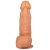 Фаллоимитатор  с мошонкой на присоске - 18,5 см.