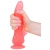 Розовый фаллоимитатор с лепестками у присоски - 18,5 см.
