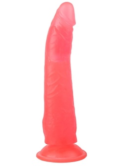 Розовый фаллоимитатор без мошонки с присоской - 17 см.