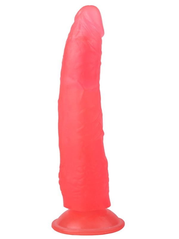 Розовый фаллоимитатор без мошонки с присоской - 17 см.