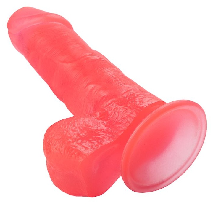 Розовый стимулятор в форме фаллоса на присоске - 15,5 см.
