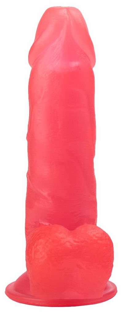 Розовый стимулятор в форме фаллоса на присоске - 15,5 см.
