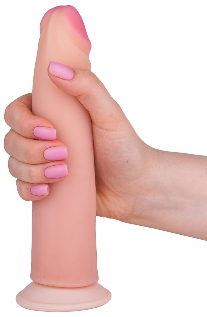 Реалистичный фаллоимитатор с бугорком - 20,5 см.