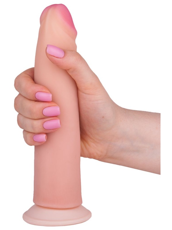 Реалистичный фаллоимитатор с бугорком - 20,5 см.