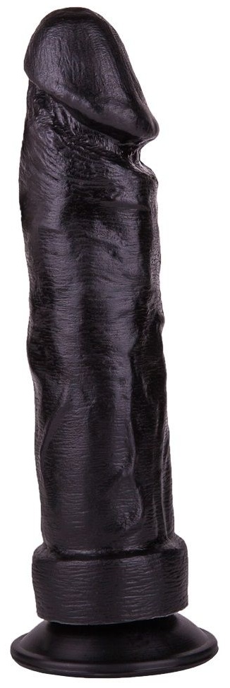 Крупный чёрный фаллоимитатор без мошонки - 20,5 см.