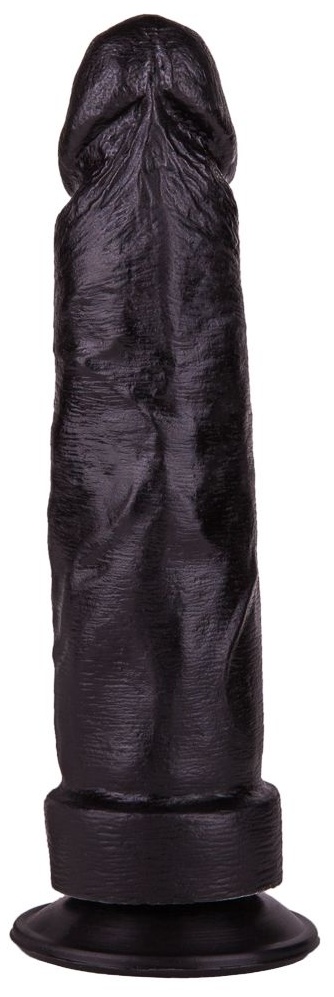 Крупный чёрный фаллоимитатор без мошонки - 20,5 см.
