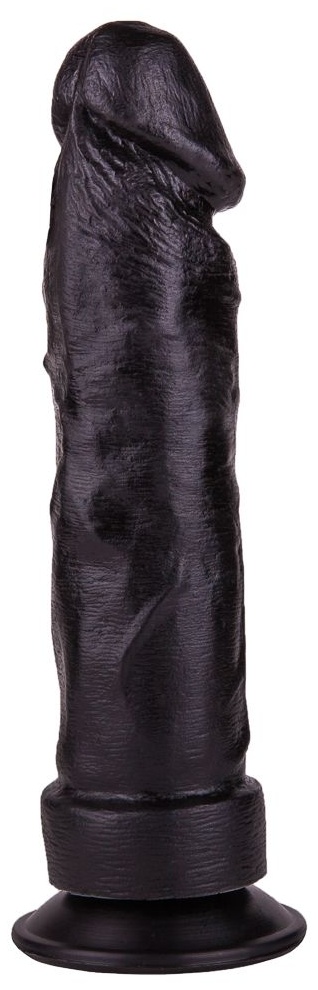 Крупный чёрный фаллоимитатор без мошонки - 20,5 см.