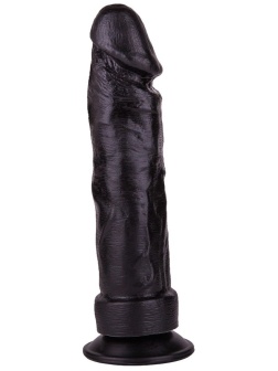 Крупный чёрный фаллоимитатор без мошонки - 20,5 см.