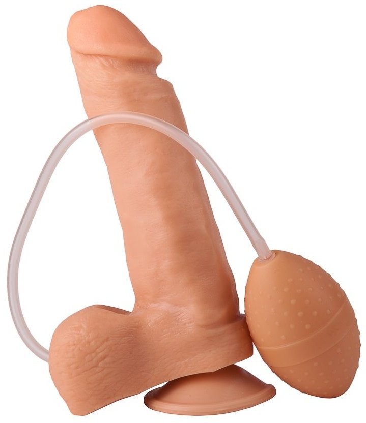Фаллоимитатор-реалистик с грушей - 19 см.